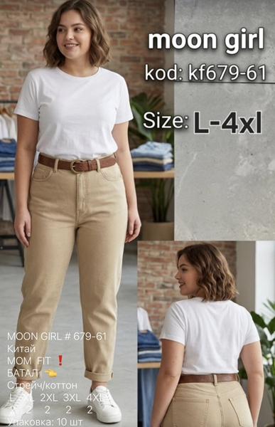 Джинсы Jeans Club (L-4XL) KF679-61 beige (деми)