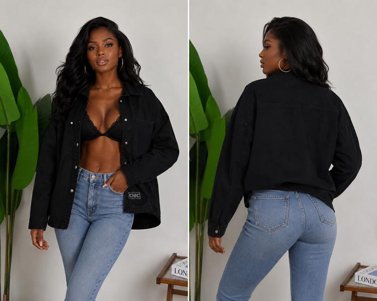 Куртка Jeans Club (S-L) 1488 black (деми)