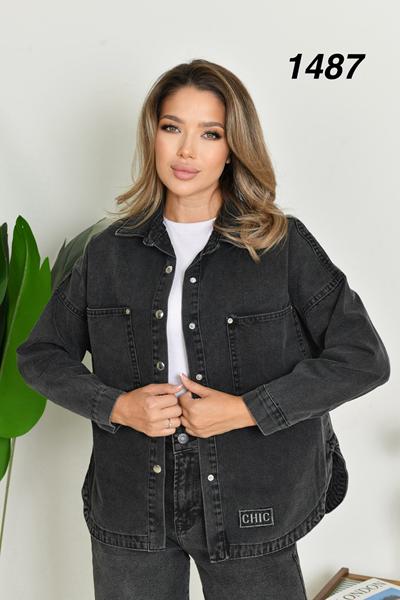 Рубашка Jeans Club (S-L) 1487 d.grey (деми)
