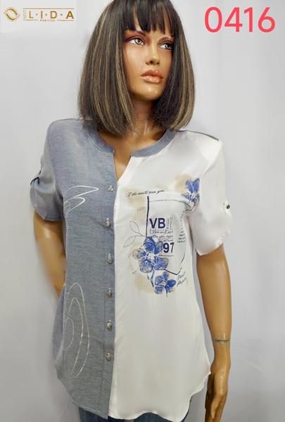 Рубашка LIDA (52-62) 0416 l.grey (лето)