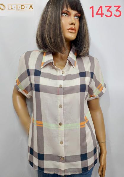Рубашка LIDA (52-62) 1433 beige (лето)