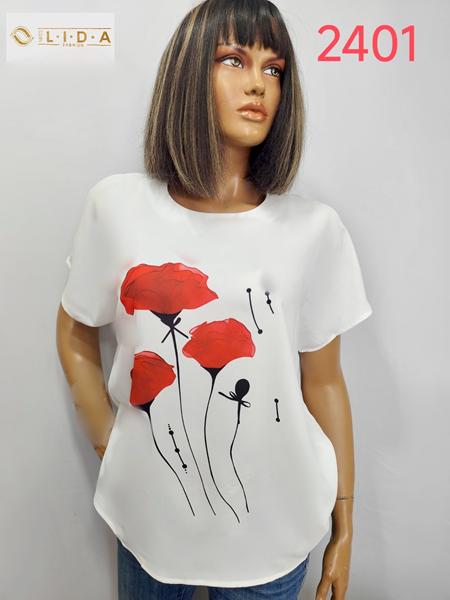 Футболка LIDA (52-62) 2401 white-red (лето)