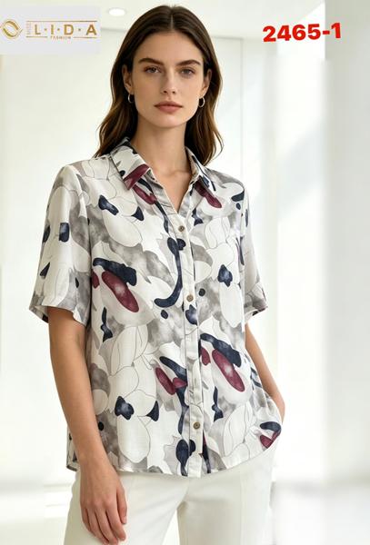 Рубашка LIDA (52-62) 2465-1 l.grey (лето)