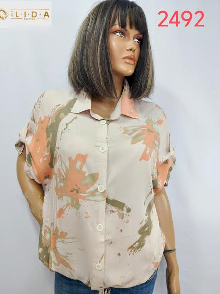 Рубашка LIDA (52-62) 2492 beige (лето)