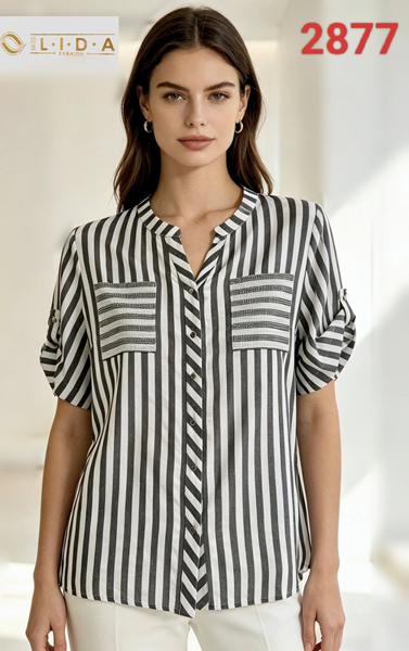 Рубашка LIDA (52-62) 2877 grey (лето)