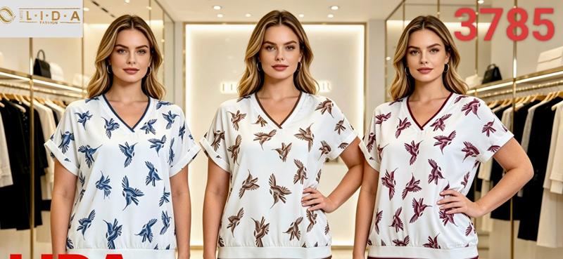 Футболка LIDA (50-60) 3785 white-brown (лето)