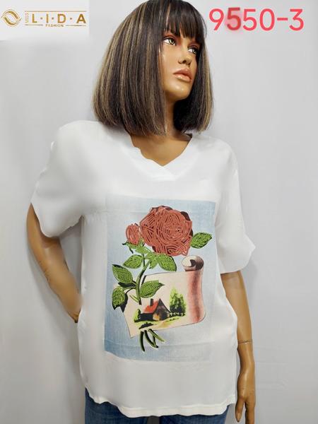 Футболка LIDA (50-60) 9550-3 white (лето)
