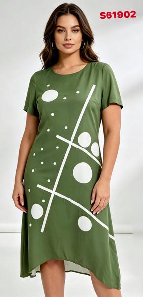 Платье LIDA (52-62) S61902 khaki (лето)
