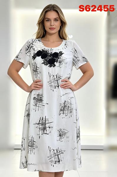 Платье LIDA (52-62) S62455 white (лето)