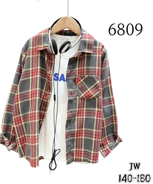 Рубашка Flong (140-180) 6809 grey-red (деми)