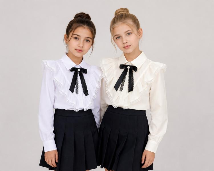 Рубашка Moda school (122-146) 8611 white-black (деми)