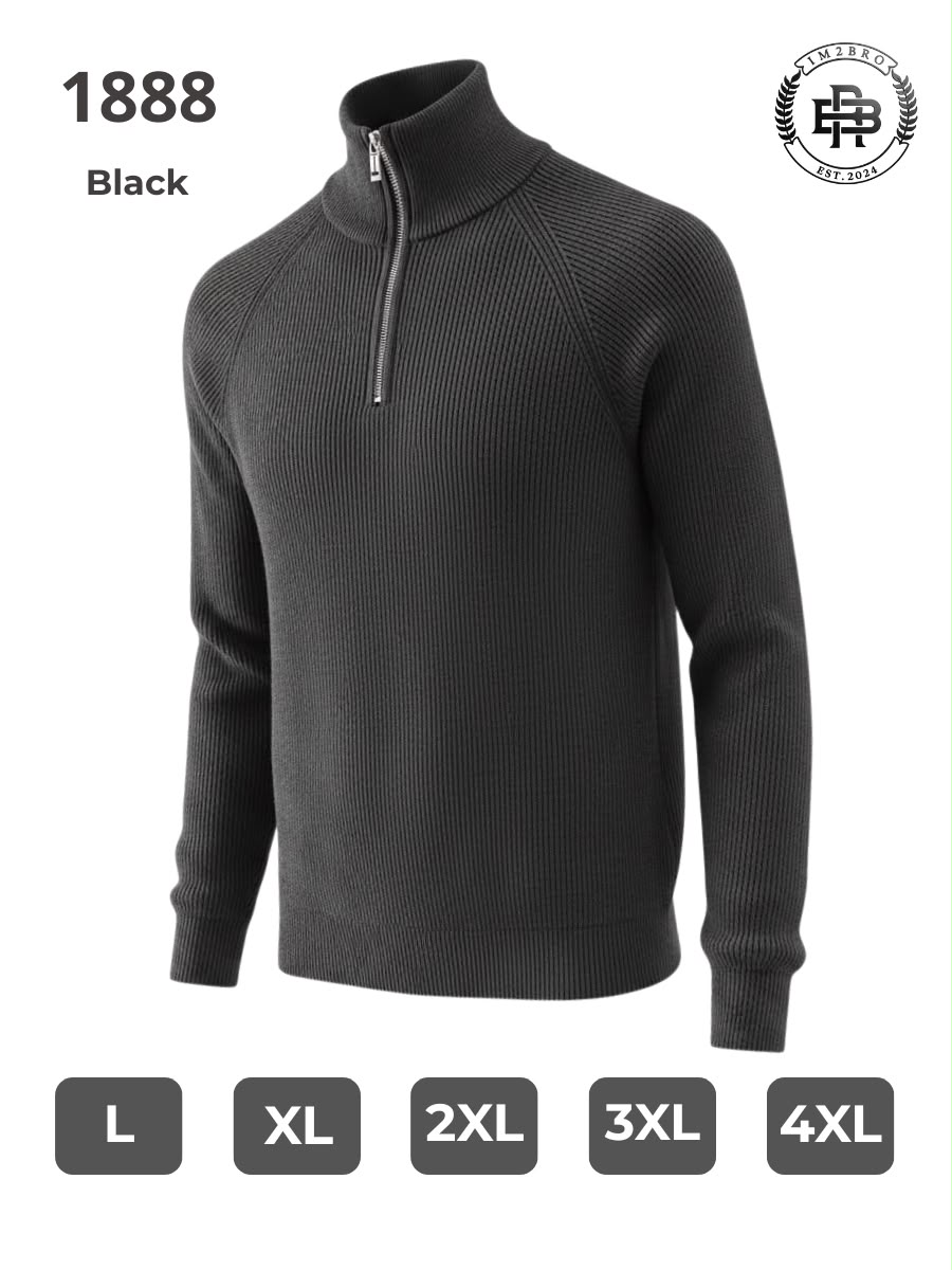 Свитер 2BRO (L-5XL) 1888 black (деми)