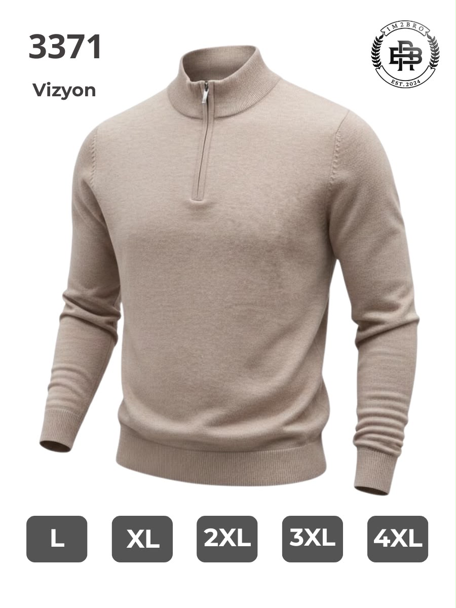 Свитер 2BRO (L-5XL) 3371 l.beige (деми)