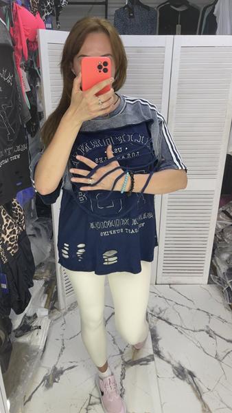 Футболка Karon (M-L) 6296 navy (лето)