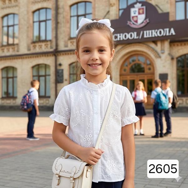 Блузка Фунтик (4-8) 2605 white (лето)