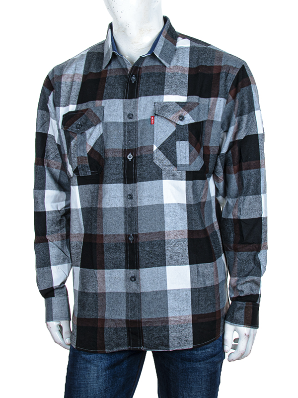 Рубашка Logaster (XL-5XL) A25-3 grey (деми)