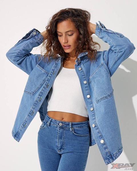 Рубашка Maxim Jeans (XS-L) 2508 blue (деми)