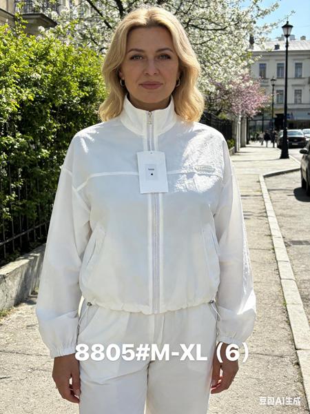 Ветровка Jacket (M-XL) 8805 white (деми)