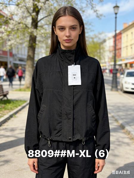 Ветровка Jacket (M-XL) 8809 black (деми)