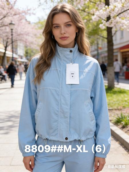 Ветровка Jacket (M-XL) 8809 l.blue (деми)