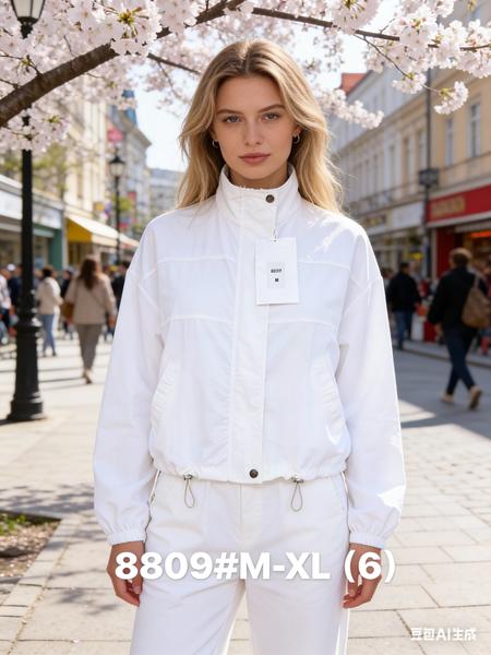 Ветровка Jacket (M-XL) 8809 white (деми)