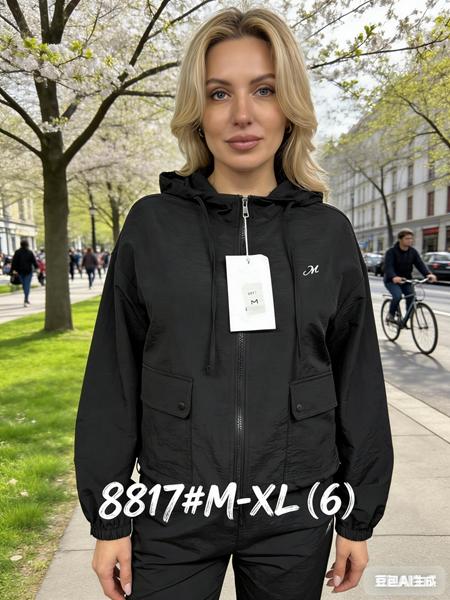 Ветровка Jacket (M-XL) 8817 black (деми)
