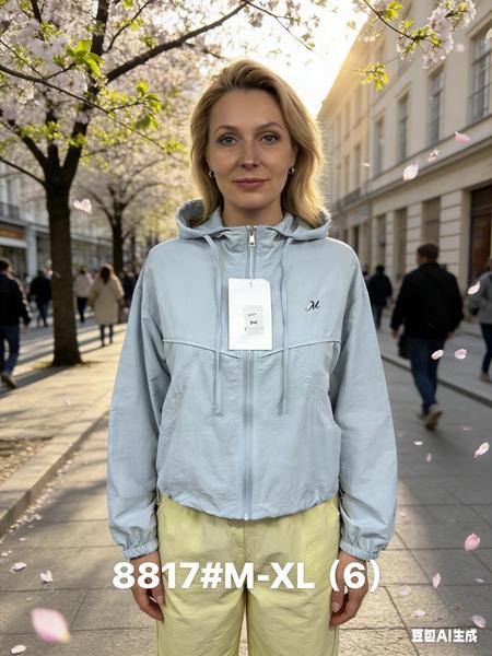 Ветровка Jacket (M-XL) 8817 l.blue (деми)