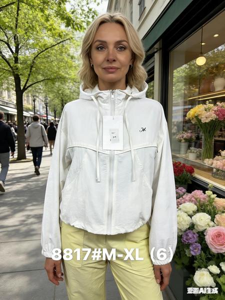 Ветровка Jacket (M-XL) 8817 white (деми)
