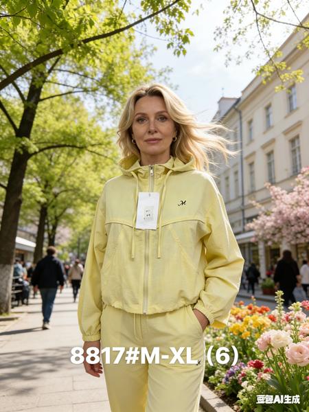 Ветровка Jacket (M-XL) 8817 yellow (деми)