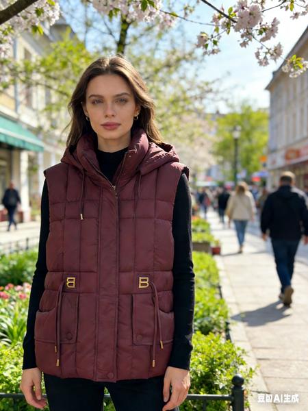 Жилетка Jacket (L-2XL) M612 wine (деми)