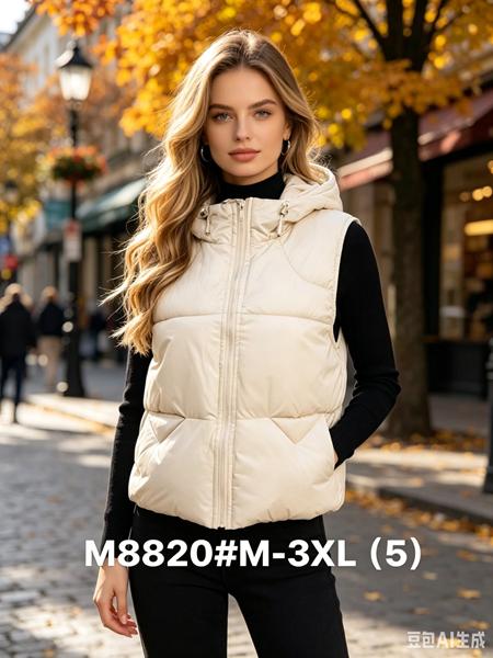 Жилетка Jacket (M-3XL) M8820 beige (деми)