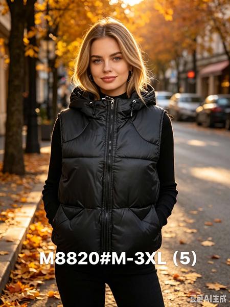 Жилетка Jacket (M-3XL) M8820 black (деми)