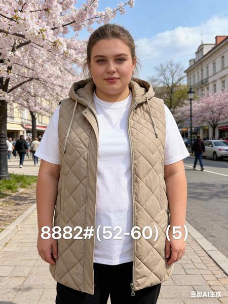 Жилетка Jacket (52-60) M8882 d.beige (деми)