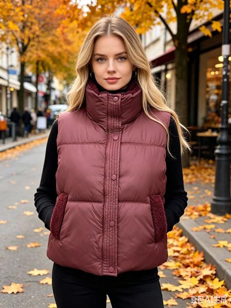 Жилетка Jacket (M-2XL) M9801 wine (деми)