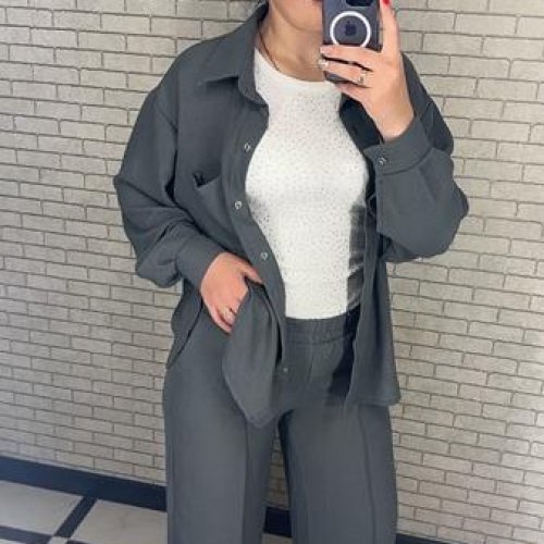 Костюм Valentina (50-56) 034-1 grey-old-2 (деми) Valentina 034-1 grey-old-2