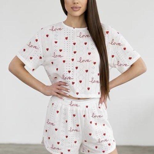Пижама Trikotag (S-XL) 945 red-white (лето) Trikotag 945 red-white