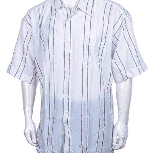 Рубашка Steel (6XL-8XL) 2601 white-beige (лето) Steel 2601 white-beige