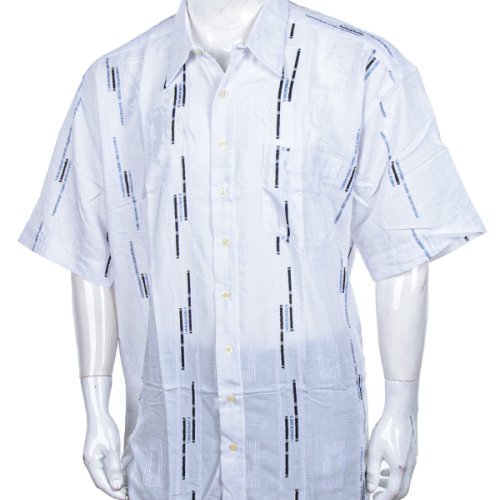 Рубашка Steel (6XL-8XL) 2601 white-blue (лето) Steel 2601 white-blue