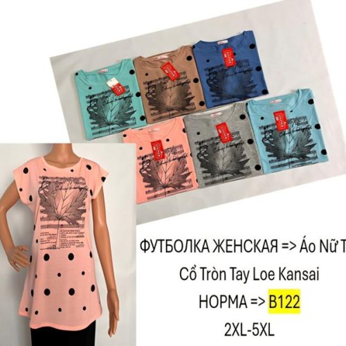 Футболка Hoan (2XL-5XL) B122 mix (лето) Hoan B122 mix