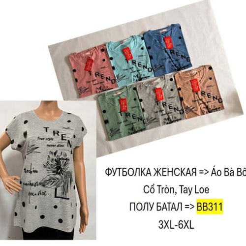 Футболка Hoan (3XL-6XL) BB311 mix (лето) Hoan BB311 mix