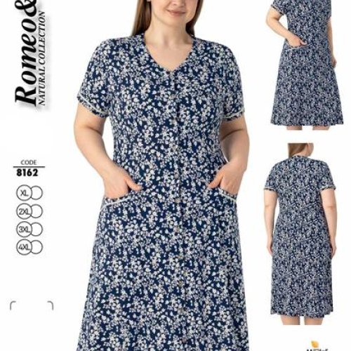 Халат Cotpark (XL-4XL) 8162 navy (лето) Cotpark 8162 navy