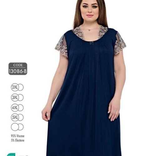 Ночнушка Cotpark (2XL-5XL) 13086B navy (лето) Cotpark 13086B navy
