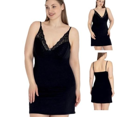 Ночнушка Cotpark (2XL-5XL) 18297B black (лето) Cotpark 18297B black