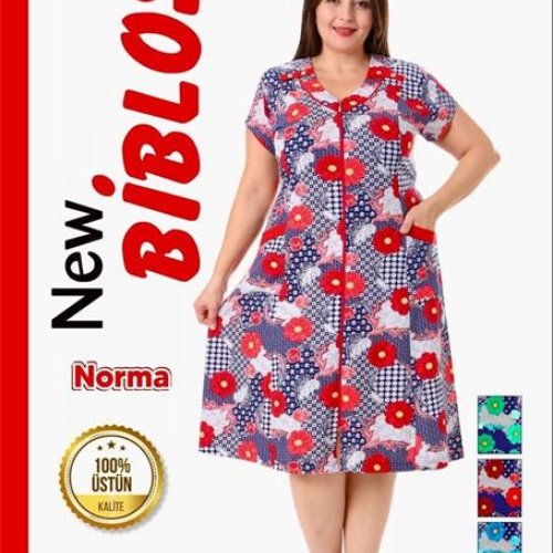 Халат Cotpark (3XL-6XL) 647-8080 white-blue (лето) Cotpark 647-8080 white-blue