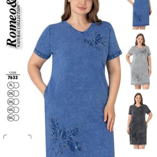Платье Cotpark (XL-5XL) 7633 d.grey (лето) Cotpark 7633 d.grey