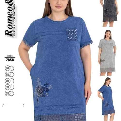 Платье Cotpark (2XL-6XL) 7858 l.grey (лето) Cotpark 7858 l.grey