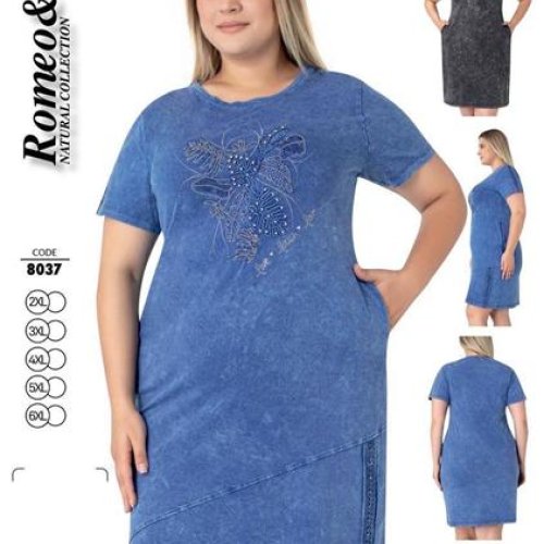 Платье Cotpark (2XL-6XL) 8037 d.grey (лето) Cotpark 8037 d.grey