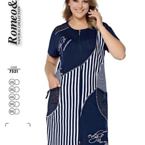 Халат Cotpark (2XL-6XL) 7521 navy (лето) Cotpark 7521 navy