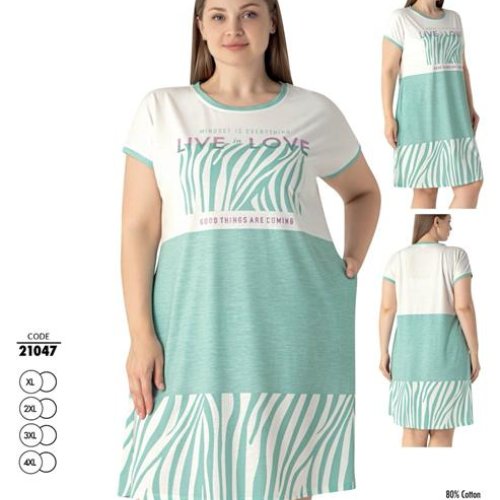 Платье Cotpark (XL-4XL) 21047 l.green (лето) Cotpark 21047 l.green