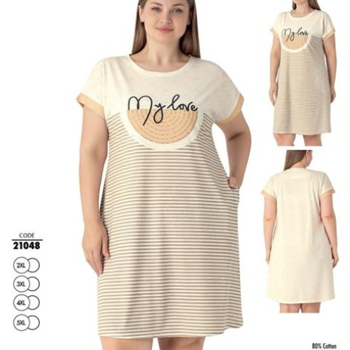 Платье Cotpark (2XL-5XL) 21048 beige (лето) Cotpark 21048 beige